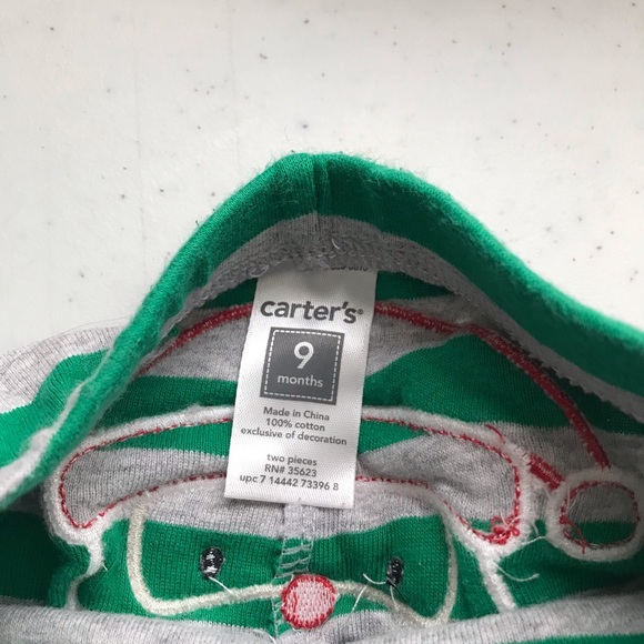 5/$25 CARTERS Striped Pants with Santa Face Bum - Picture 2 of 3